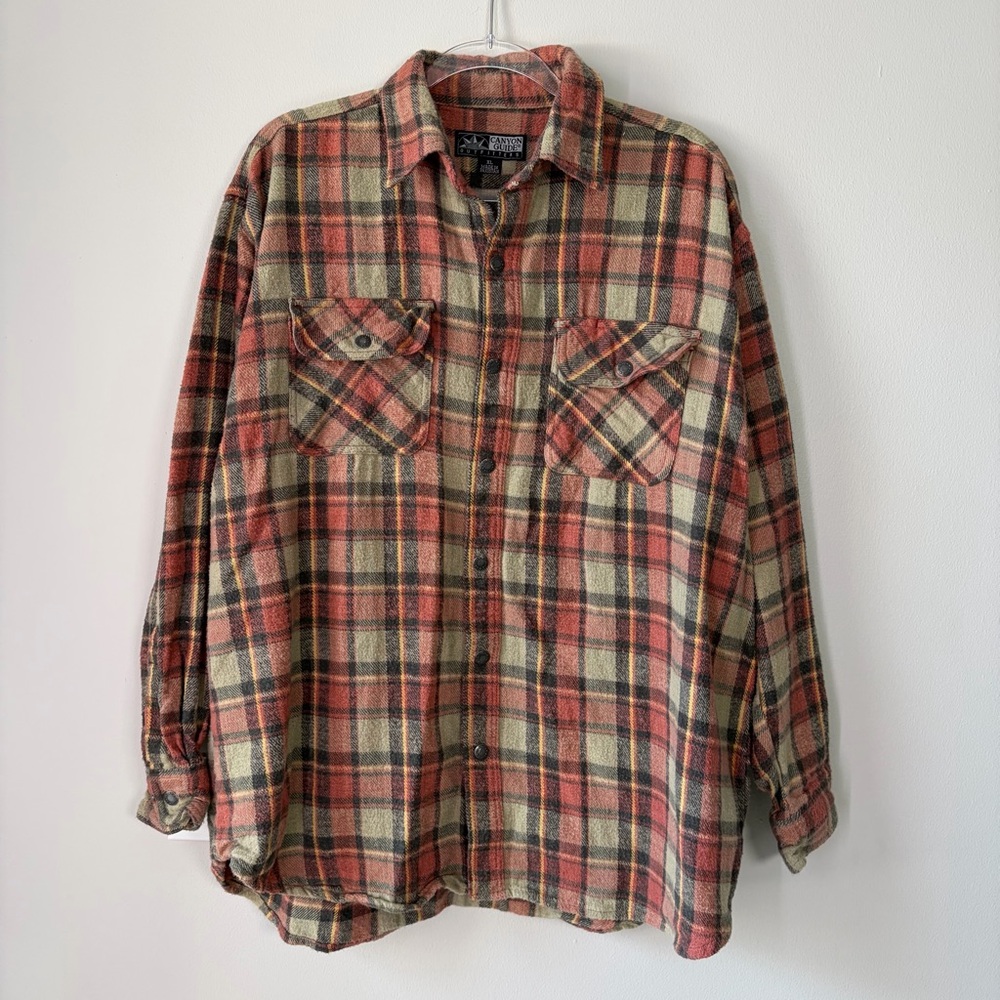 Canyon Guide Outfitters Flannel Plaid Button Snap Shirt
